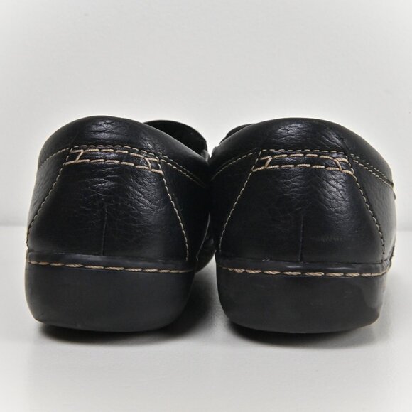 Clarks Collection Leather Button Slip On Button Comfort Black Loafers US9.5 UK7 - Picture 10 of 16